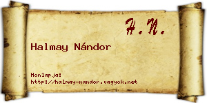 Halmay Nándor névjegykártya