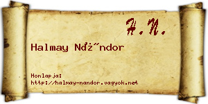 Halmay Nándor névjegykártya