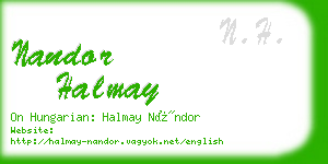 nandor halmay business card